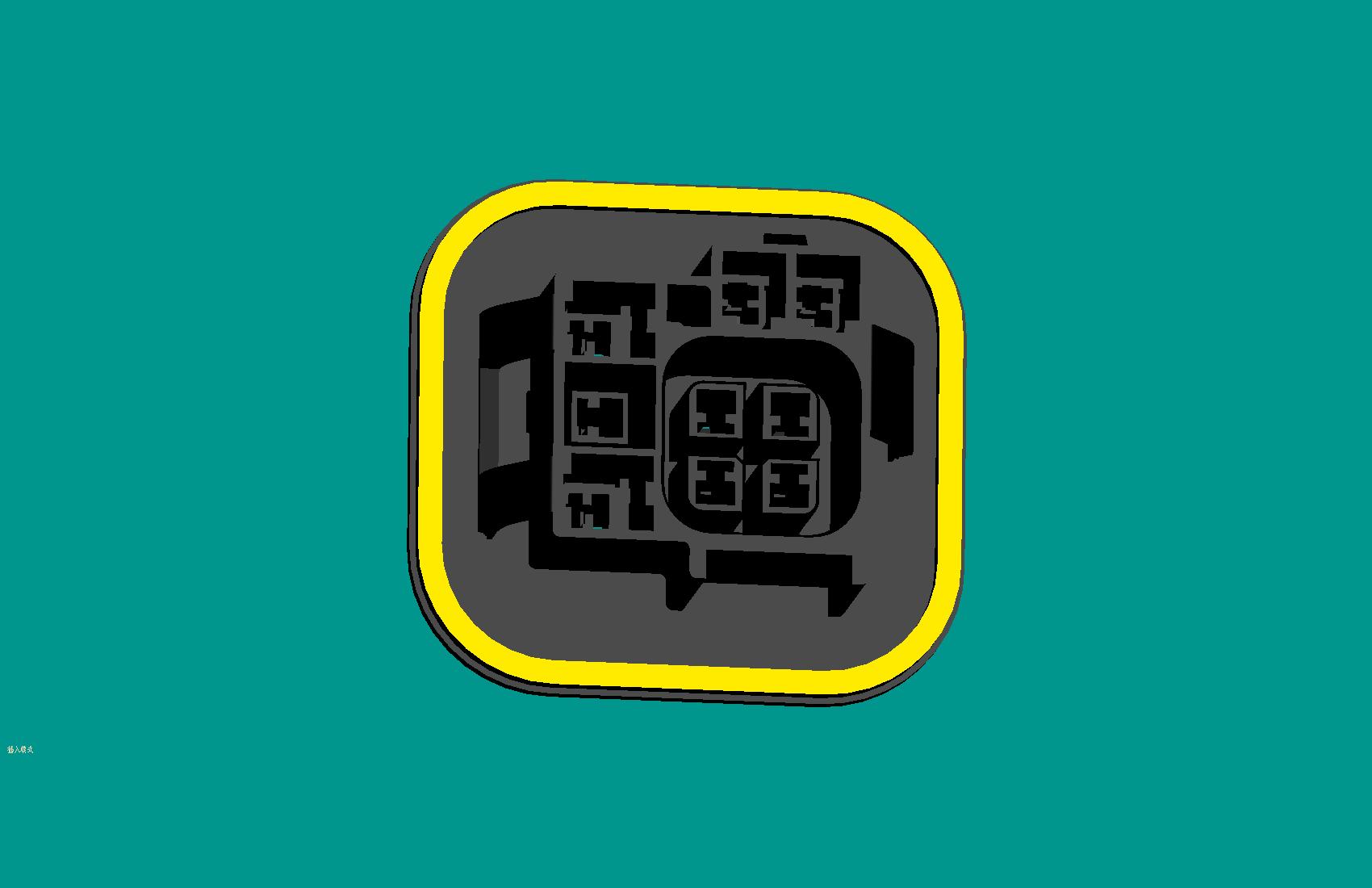 35F-9Y方形貼膠組件黑色