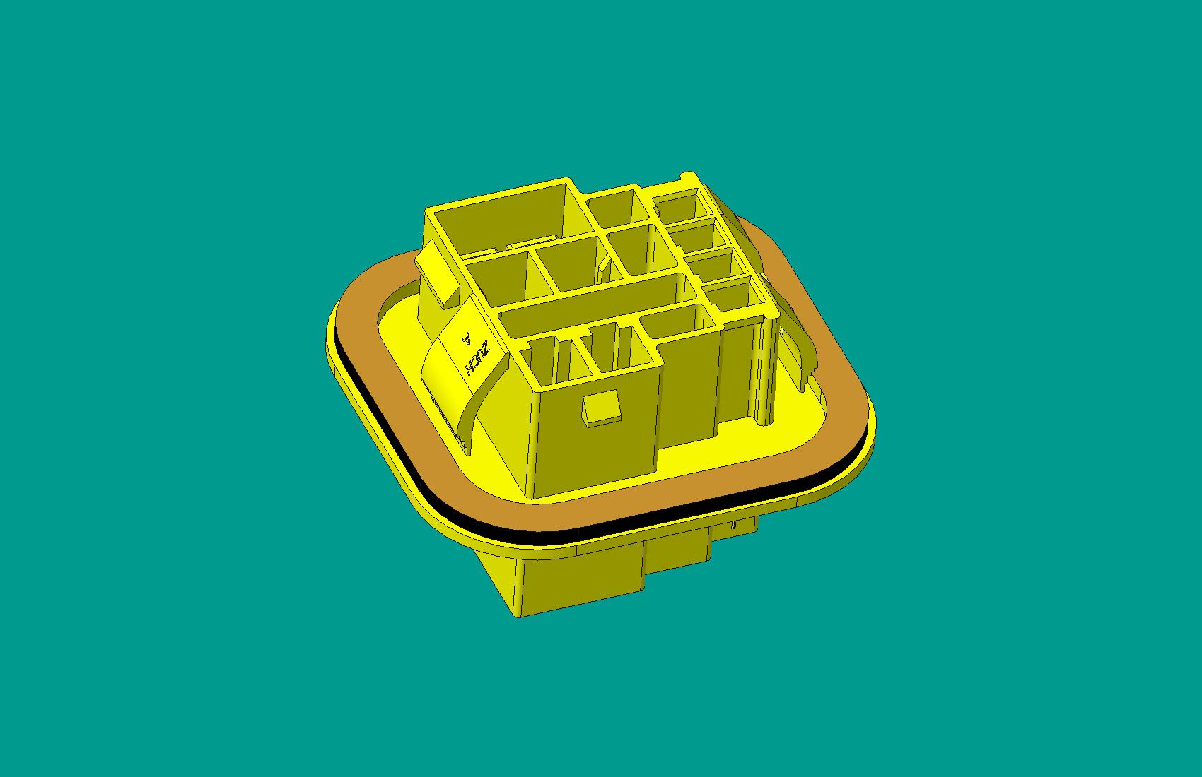 1808F-10Y方形貼膠組件-黃色